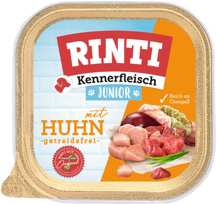 RINTI Hunde-Nassfutter Kennerfleisch Junior Huhn